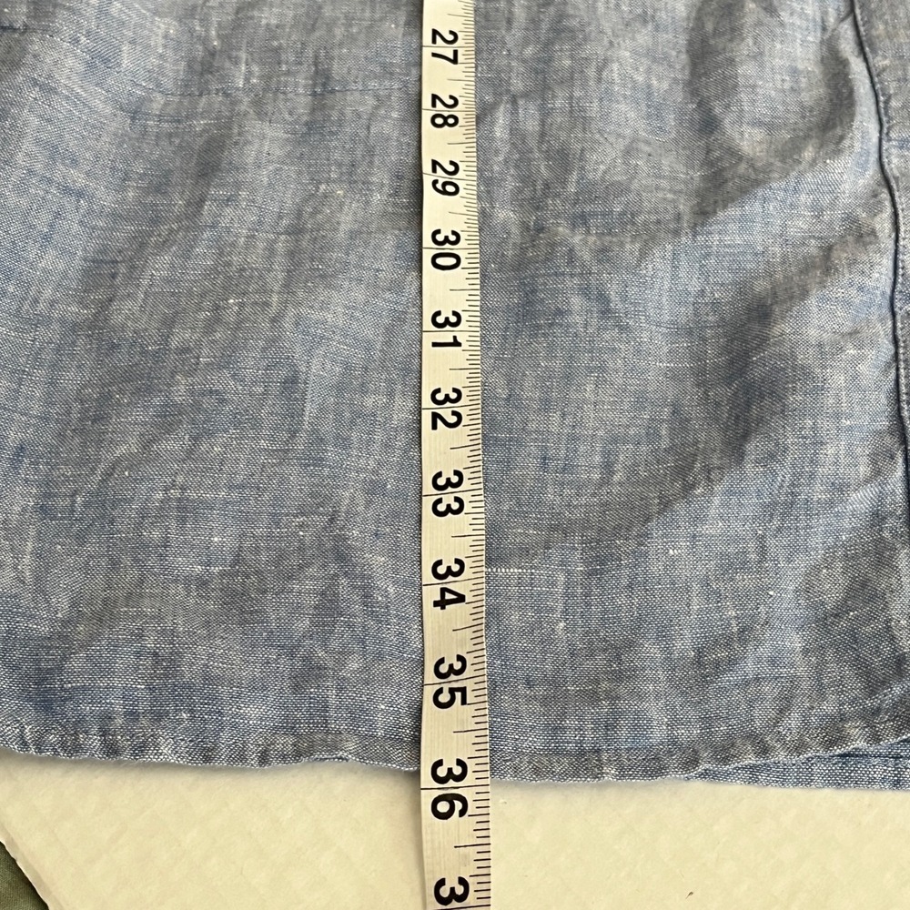 Tahari 100% Linen Tunic Shirt Dress XL Button Down Lagenlook Coastal Nautical - Picture 5 of 10